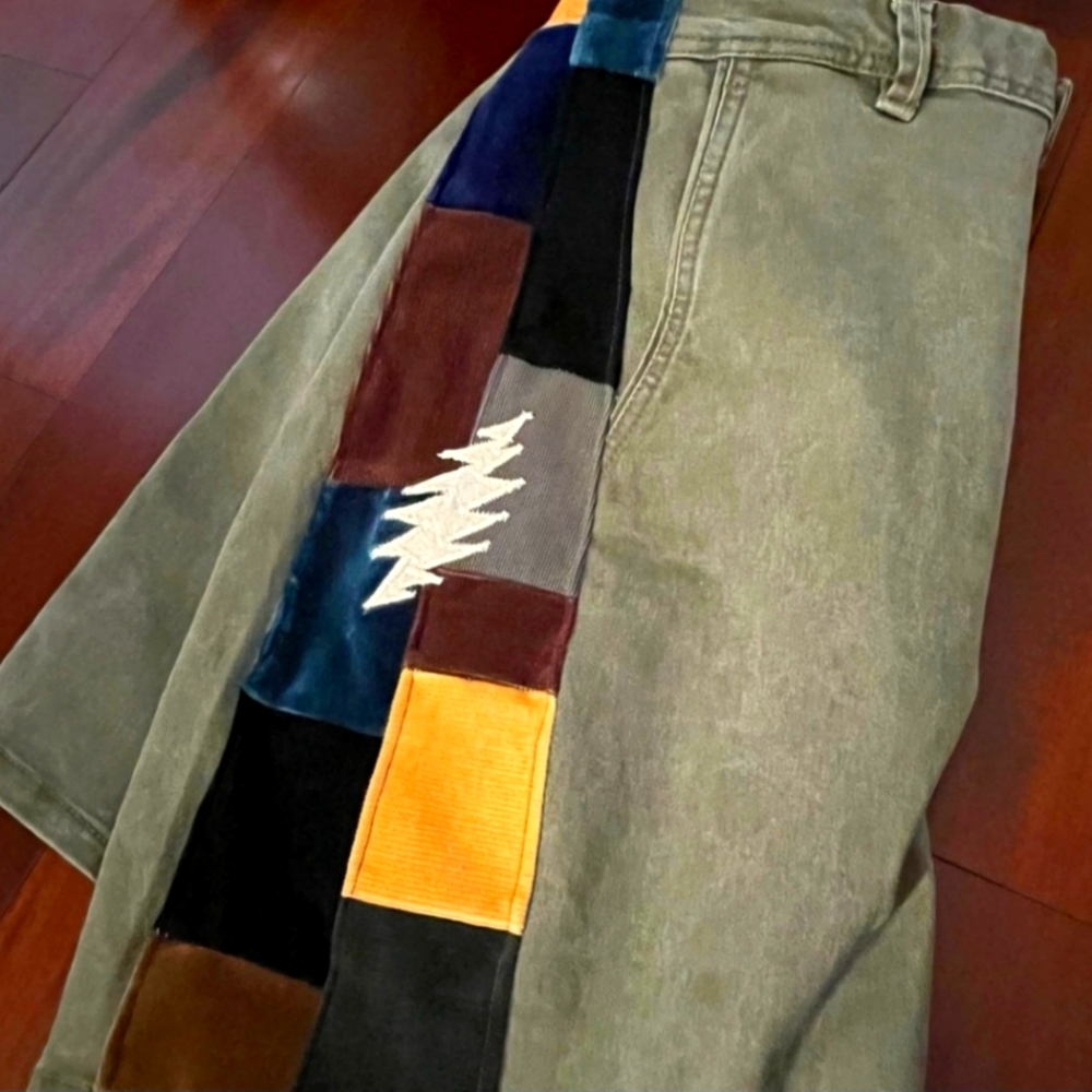 Upcycled nwt grateful dead hand sewn 60s hippie vibe patch work w. 13 pt bolt!